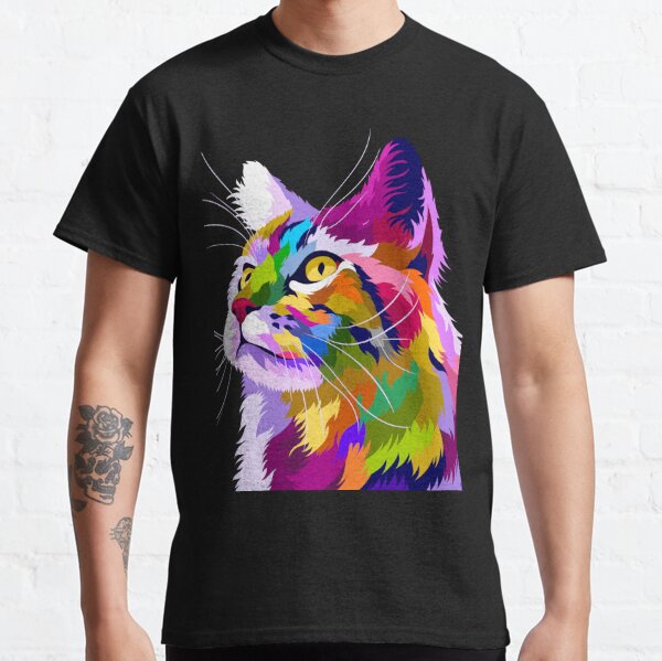 Chat coloré avec un style Pop Art T-shirt classique