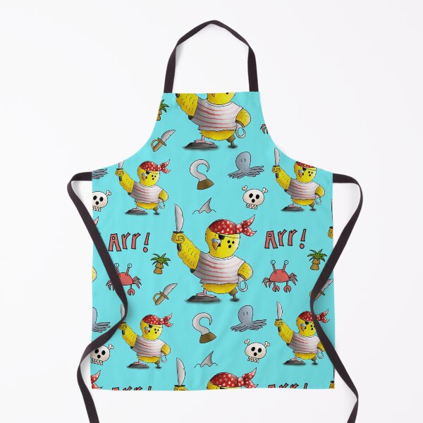 Item preview, Arr! Cute Pirate Budgie Parakeet Pattern designed and sold by HalloMolly.