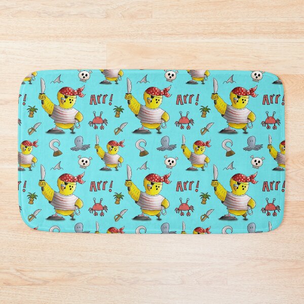 Item preview, Arr! Cute Pirate Budgie Parakeet Pattern designed and sold by HalloMolly.