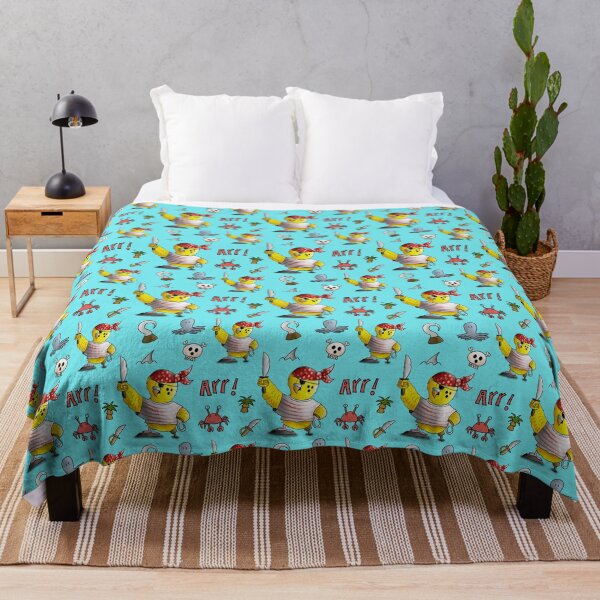 Item preview, Arr! Cute Pirate Budgie Parakeet Pattern designed and sold by HalloMolly.