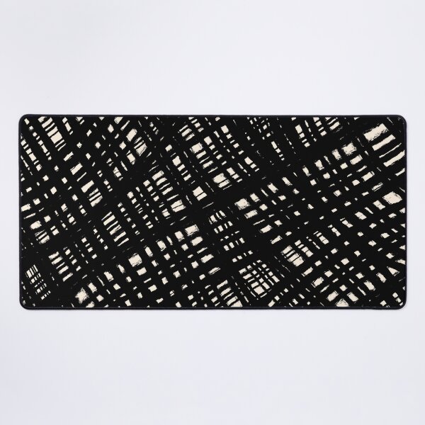 Item preview, Rough Weave Abstract Burlap Painted Pattern in Black and Almond Cream designed and sold by kierkegaard.