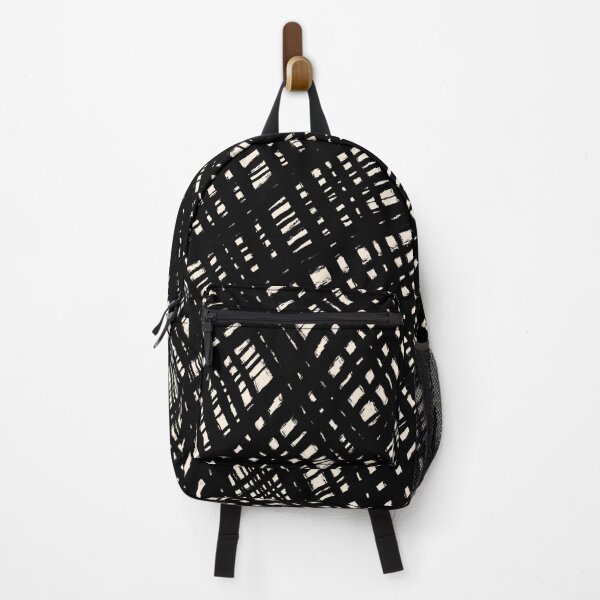 Item preview, Rough Weave Abstract Burlap Painted Pattern in Black and Almond Cream designed and sold by kierkegaard.