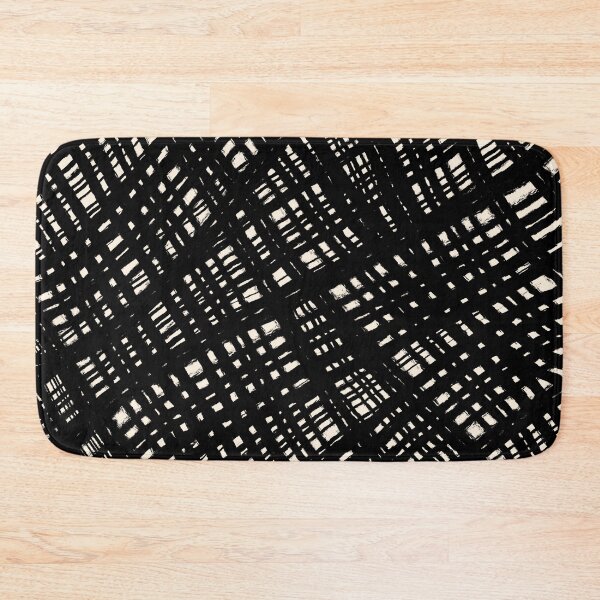 Item preview, Rough Weave Abstract Burlap Painted Pattern in Black and Almond Cream designed and sold by kierkegaard.