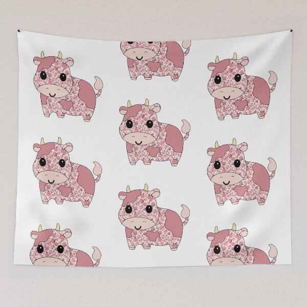 Item preview, cute little cow (floral edition) designed and sold by ShipsinParadise.