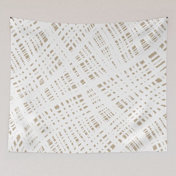 Item preview, Rough Weave Abstract Burlap Painted Pattern in White and Beige designed and sold by kierkegaard.