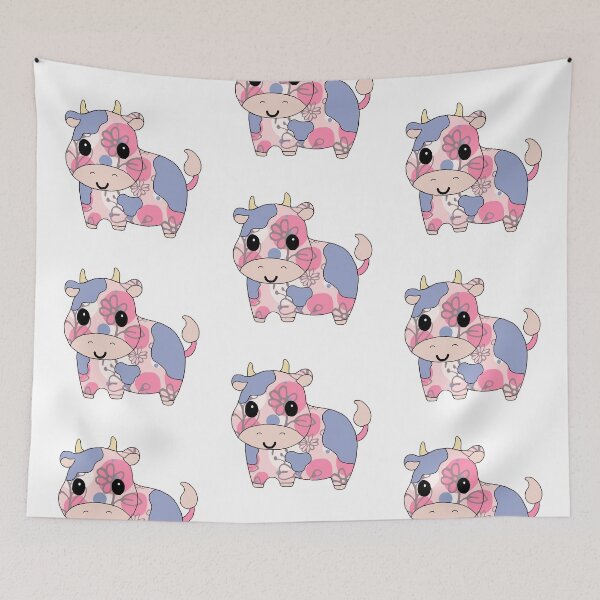 Item preview, cute little cow (abstract floral edition) designed and sold by ShipsinParadise.