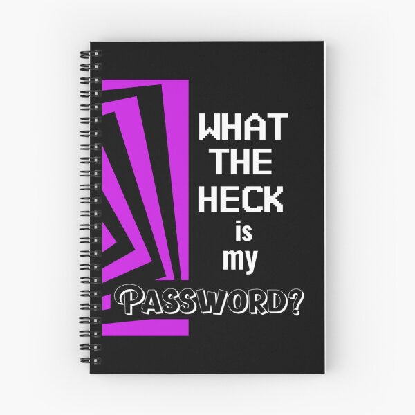 Item preview, What the Heck is my Password?  Spiral Notebook, Purple Design designed and sold by Monique Prince.