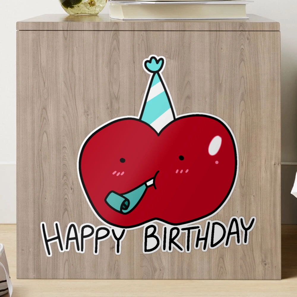 Happy Birthday Apple Sticker for Sale by SaradaBoru