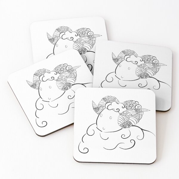 Item preview, Curly horned sheep (lineart) designed and sold by Yama-inu.