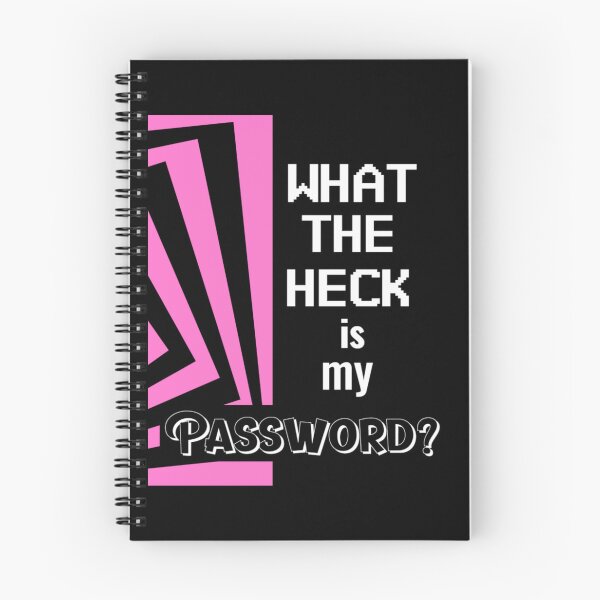 Item preview, What the Heck is my Password?  Spiral Notebook, Pink Design designed and sold by Monique Prince.