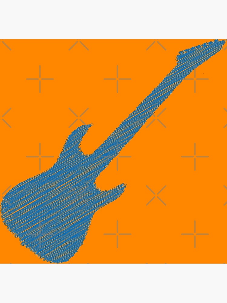 "blue drawing electric guitar" Poster for Sale by WuZe Redbubble