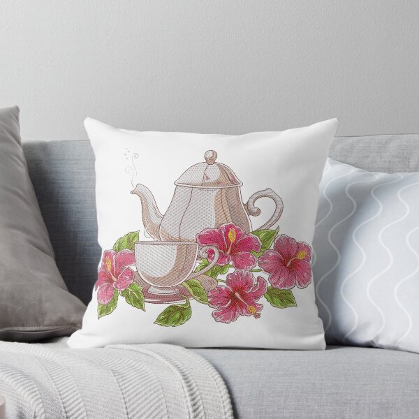Item preview, Floral Teapot Embroidery designed and sold by Cre8iveSkill.
