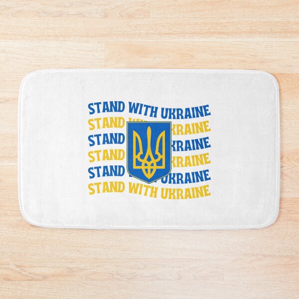 Item preview, Wavy Stand with Ukraine with Ukraine coat of arms- Russia Ukraine War - support ukraine designed and sold by CaitU.