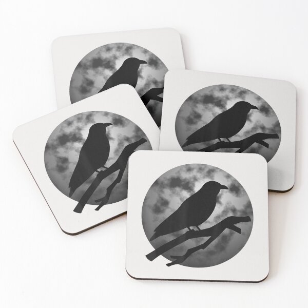 Item preview, The Black Raven With the Moon in the black Graphics   designed and sold by roseanger.