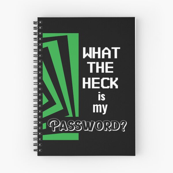 Item preview, What the Heck is my Password?  Spiral Notebook, Green Design designed and sold by Monique Prince.