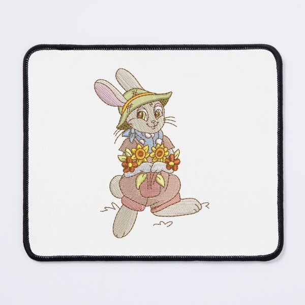 Item preview, Rabbit With Flowers Embroidery  designed and sold by Cre8iveSkill.
