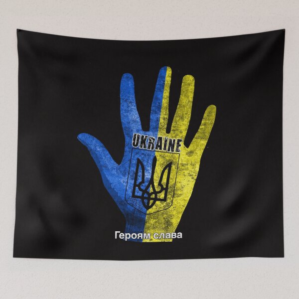 Item preview, Ukrainian flag on a strong hand support Gift T-shirt designed and sold by Aerolovers.