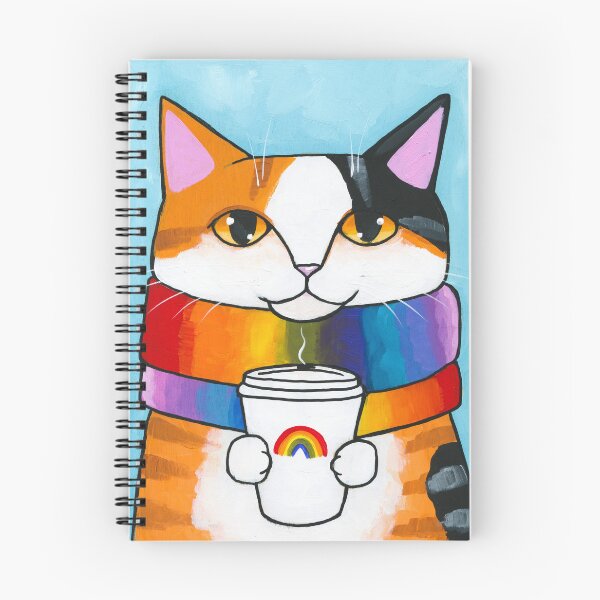 Item preview, Rainbow Coffee Cat designed and sold by KilkennyCat Art.