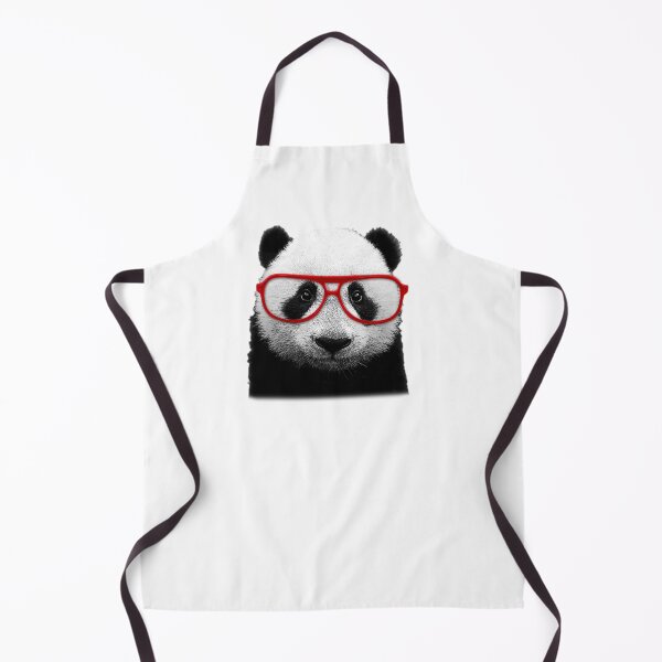 Item preview, Funny panda bear with red glasses (cream) designed and sold by Madame Memento.