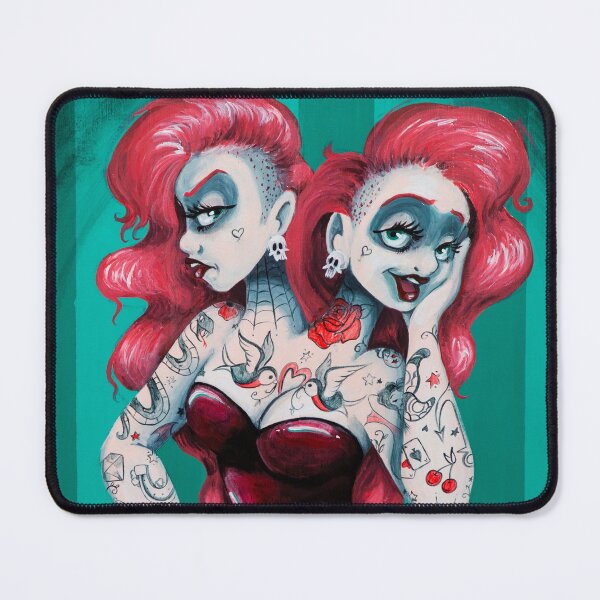 Item preview, The Incredible Two-Headed Tattooed Lady designed and sold by ERWhittingham.