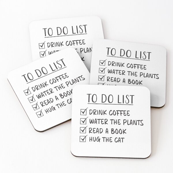 Item preview, Cat, Coffee, Plants and Reading Quote - To Do List designed and sold by Primroaddesigns.