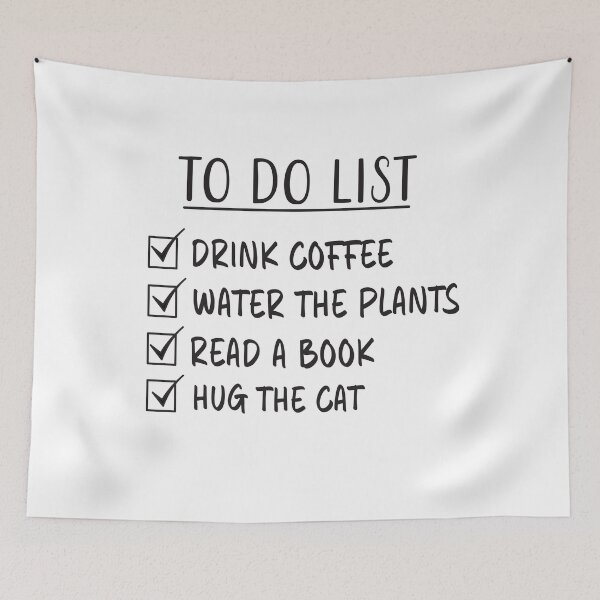 Item preview, Cat, Coffee, Plants and Reading Quote - To Do List designed and sold by Primroaddesigns.