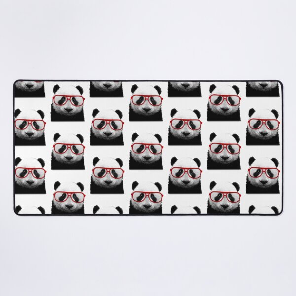 Item preview, Funny panda bear with red glasses (cream) designed and sold by Madame Memento.