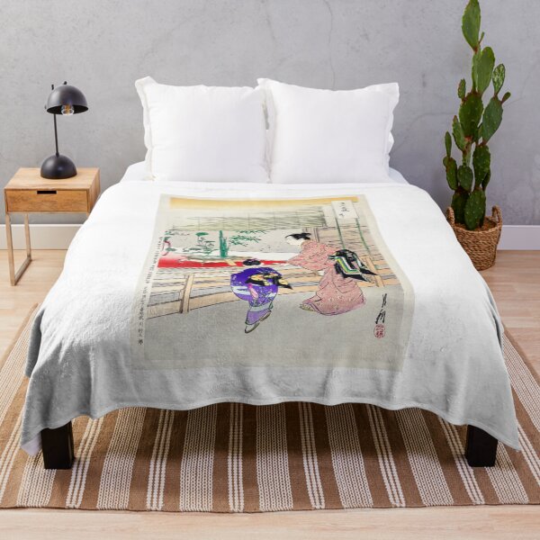 Item preview, Traditional Japanese Woman and girl in an exhibition - Ukiyo-e Illustration Landscape designed and sold by FrostMintStudio.