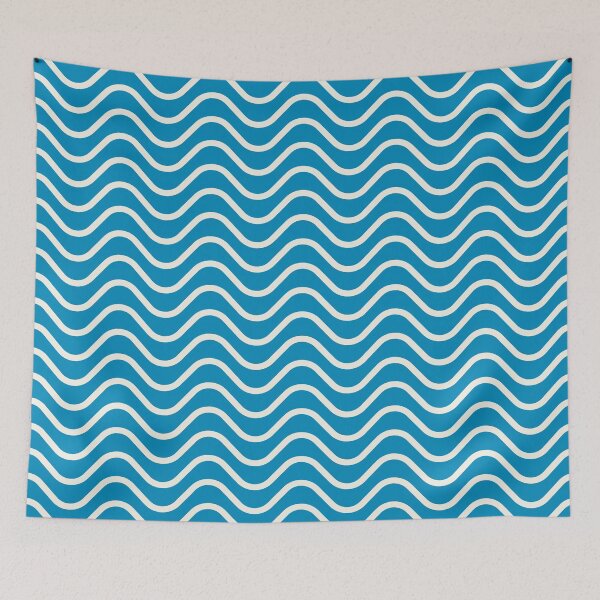 Item preview, Patrón de rayas horizontales en zigzag de ondas azules y blancas antiguas del Danubio designed and sold by HiddenPuppets.