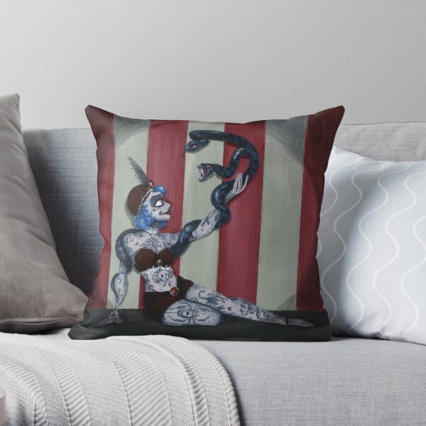 Two-Headed Snake Charmer Throw Pillow