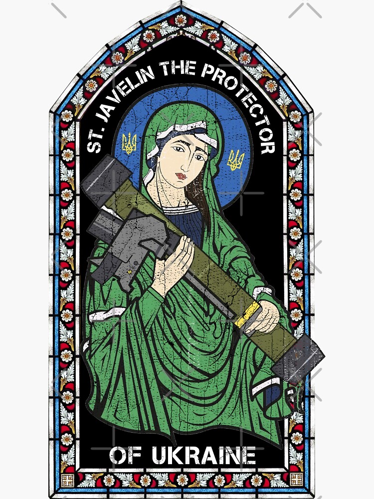 "St. Javelin The Protector of Ukraine" Sticker for Sale by pandorasuboi