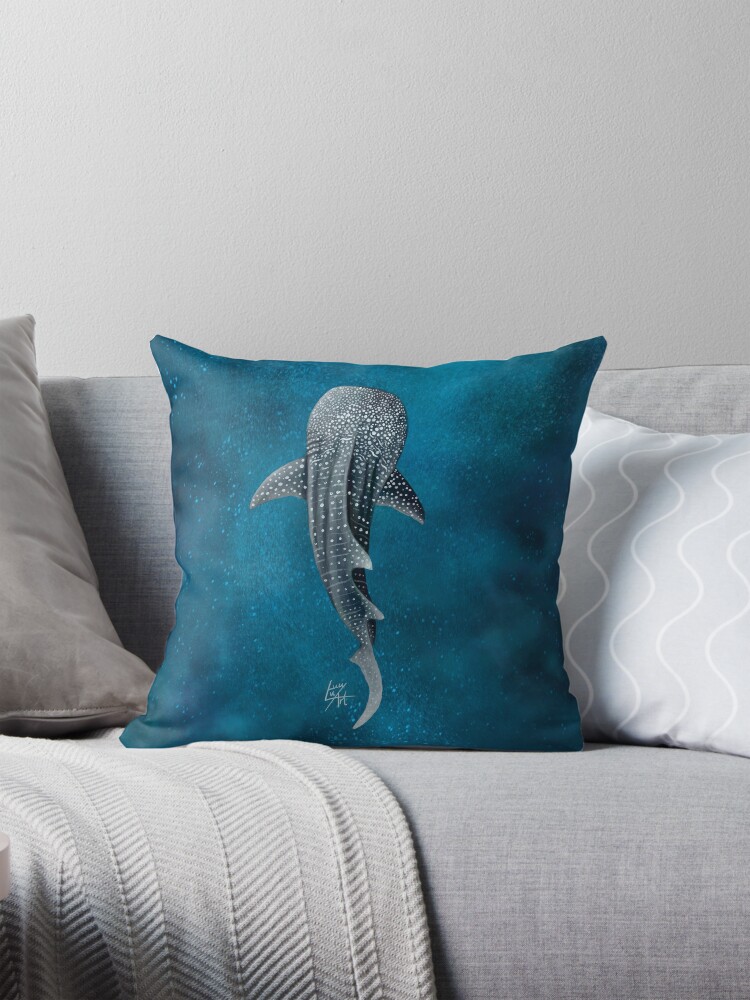 Thumbnail 1 of 4, Pillow, Whale Shark designed and sold by lucyluart.