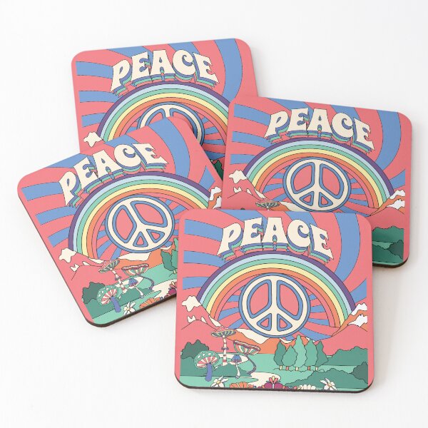 Item preview, Peace - Colorful Vintage Retro Hippie 1960s 1970s Design designed and sold by Rhu Creations.
