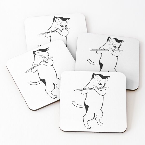Item preview, Cute cat playing the Flute musical instruments for cat lovers designed and sold by BestDesign87.