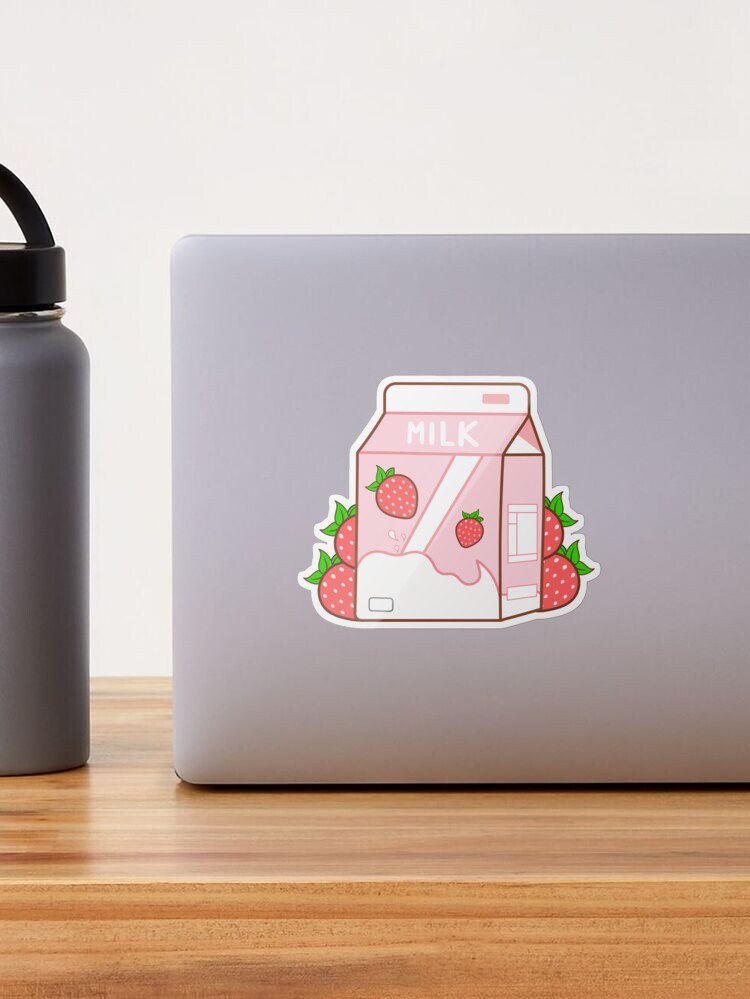 Cute strawberry milk box cartoon, Doodles kawaii