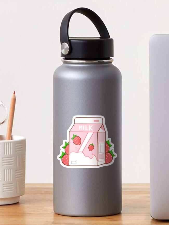 Cow Print Milk Carton Water Bottle (Pink)