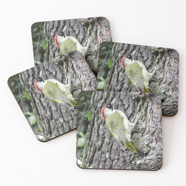 Item preview, Female Green Woodpecker on tree designed and sold by TwistedClassics.