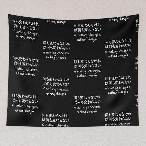 Item preview, Quote: If nothing changes, nothing changes. In English, Japanese, Black, Chloe Art Designs designed and sold by ChloeArtDesigns.