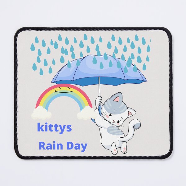 Item preview, Kittys Rain Day and Rainbow Umbrella designed and sold by LGMmugsdesign.