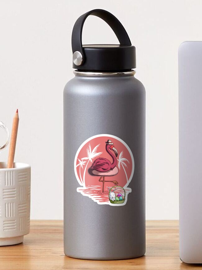 WallCircle - Muurstickers - Behangcirkel - Group Roze Flamingo's Op De Plassen 100x100 Cm Muurcirkel Zelfklevend Ronde Behangsticker Xxl