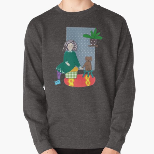 Girl and her teddy bear Pullover Sweatshirt