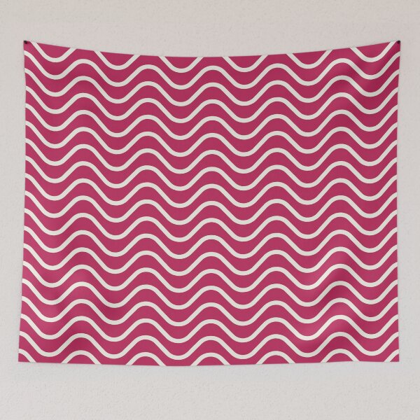 Item preview, Patrón de rayas horizontales en zigzag de ondas rojas y blancas antiguas vivaces designed and sold by HiddenPuppets.