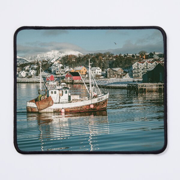 Item preview, Fishing Boat in Winter Lanscape up North of Norway Photographic Print. designed and sold by Nils Petter Stein.