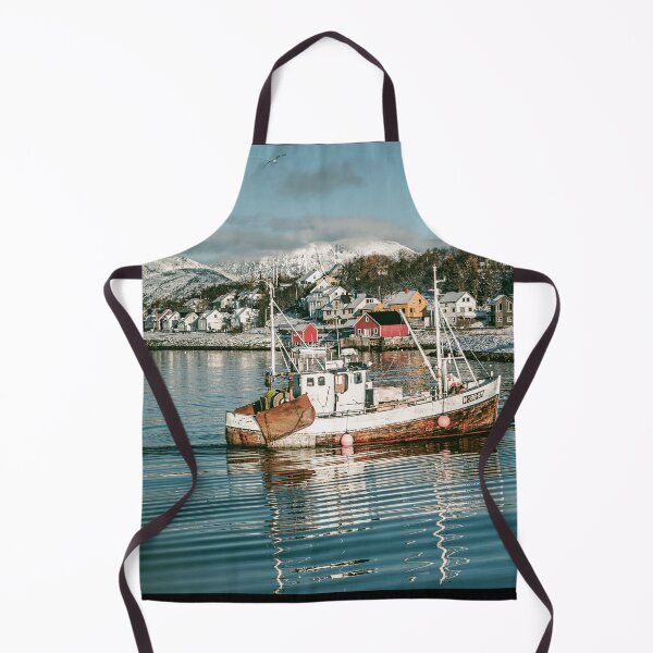 Item preview, Fishing Boat in Winter Lanscape up North of Norway Photographic Print. designed and sold by Nils Petter Stein.