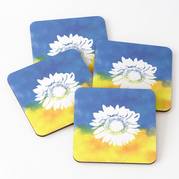 Item preview, Sunflower On Ukraine Flag Colors Blue Yellow designed and sold by Calico Forest.