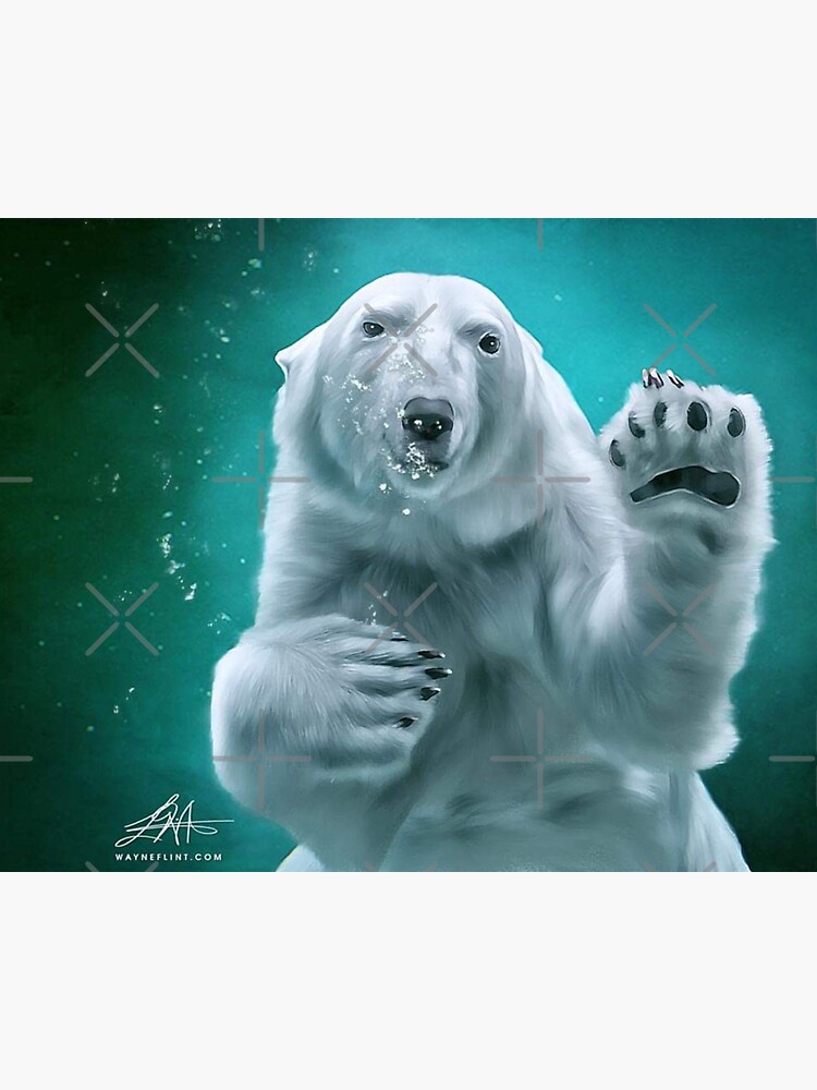Thumbnail 3 of 3, Sticker, Digital Polar Bear designed and sold by wayneflint.