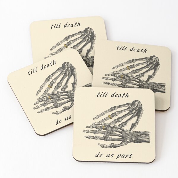 Item preview, Till death do us part skeleton hands (cream) designed and sold by Madame Memento.