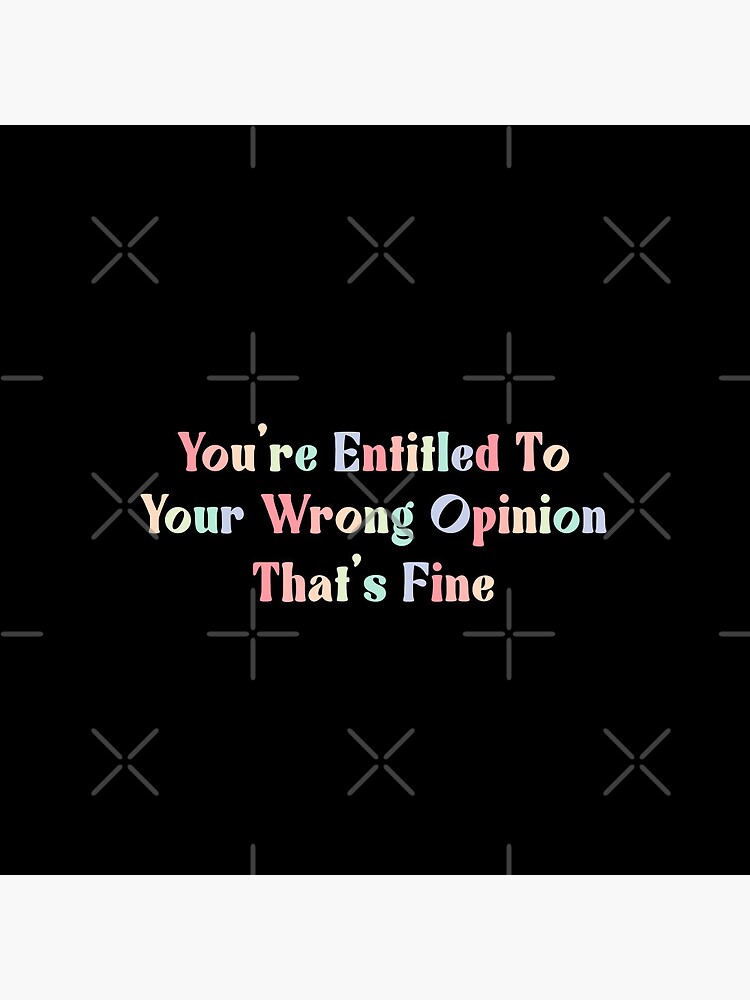 Disover You're Entitled To Your Wrong Opinion, That's Fine  Pin