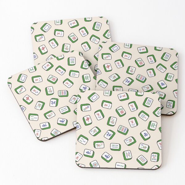Item preview, Scattered Mahjong Game Tiles in Ivory Cream Background. It's Mahjong Time! designed and sold by teeworthy.
