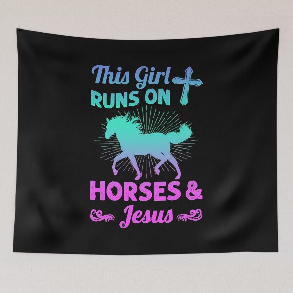 Item preview, The Girl Runs On Horse And Jesus designed and sold by shopNuNuOi.